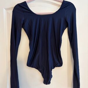 Aerie Smoothez Navy Long Sleeve Bodysuit
